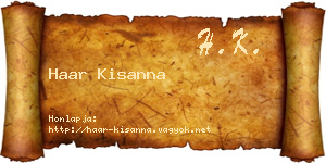 Haar Kisanna névjegykártya